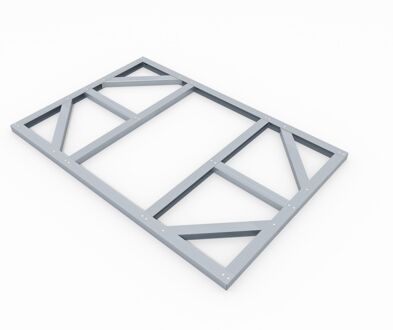 Fundering Vloerframe Tuinhuis - Omvang 6x4 - Zilver- 113x171x5cm