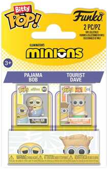 FUNKO Minions Bitty POP! Vinyl Figures 2-Pack Pajama Bob & Tourist Dave 2 cm