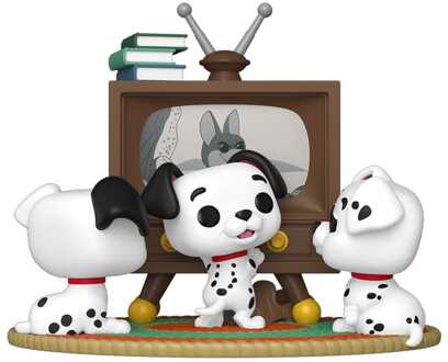FUNKO One Hundred and One Dalmatians POP Moment Vinyl Figures Rolly, Patch & Lucky with TV 9 cm