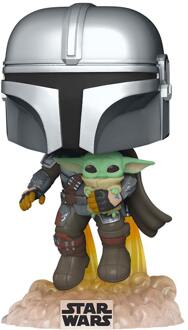 FUNKO Pop Star Wars: The Mandalorian Flying with JetPack and Child - Funko Pop #402