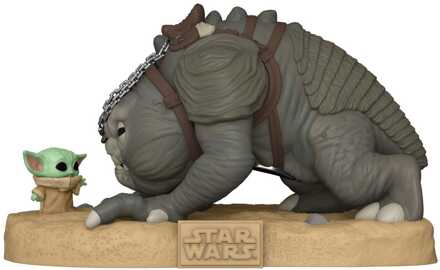 FUNKO Star Wars: The Book of Boba Fett Super Sized Jumbo POP! Vinyl Figure Grogu with Rancor 25 cm