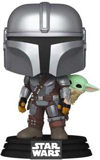 FUNKO Star Wars: The Mandalorian and Grogu POP! Vinyl Bobblehead Figure The Mandalorian with Grogu 9 cm