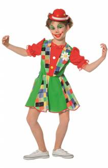Funky Clown meisjes kostuum Groen