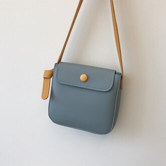 Funmardi Vrouwen Casual Effen Kleur Shoudler Zakken Pu Lederen Crossbody Tassen Elegante Dames Eenvoudige Vrouwelijke Tas Tas WLHB2379 Blauw
