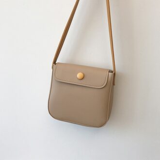 Funmardi Vrouwen Casual Effen Kleur Shoudler Zakken Pu Lederen Crossbody Tassen Elegante Dames Eenvoudige Vrouwelijke Tas Tas WLHB2379 khaki
