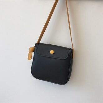 Funmardi Vrouwen Casual Effen Kleur Shoudler Zakken Pu Lederen Crossbody Tassen Elegante Dames Eenvoudige Vrouwelijke Tas Tas WLHB2379 zwart