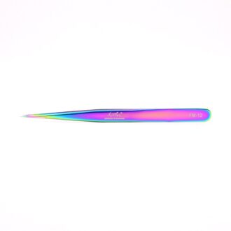 Funmix Kleurrijke Roestvrijstalen Pincet Wimper Extension Beauty Precisie Pincet regenboog FM-12