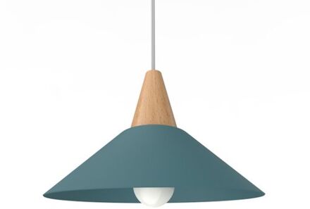 Funnel Hanglamp, 1x E27, Metaal, Blauw Mediterraan, D.25cm