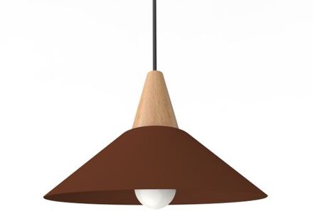 Funnel Hanglamp, 1x E27, Metaal, Bruin Corten, D.25cm