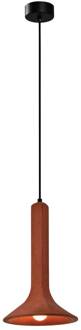 Funnel hanglamp, beton, rood