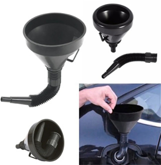 Funnel Spout Black Car Motorcycle Flexible Funnel Spout Mesh Screen Strainer Oil Gas Fuel Engine Oil Coolant Petrol Gasoline