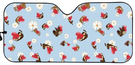 Funny Animal Zomer Auto Zonnescherm Groen Fret Print Universele Zonnescherm Voor Auto Accessoires Zonnescherm Covers YY3996HC