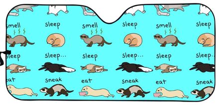 Funny Animal Zomer Auto Zonnescherm Groen Fret Print Universele Zonnescherm Voor Auto Accessoires Zonnescherm Covers YY4001HC