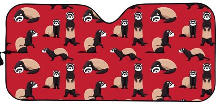 Funny Animal Zomer Auto Zonnescherm Groen Fret Print Universele Zonnescherm Voor Auto Accessoires Zonnescherm Covers Z4318HC