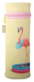 Funny animals etui rond, kleur geel