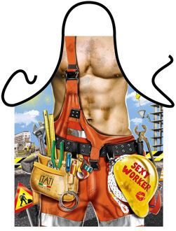 Funny BBQ schorten Bouwvakker Multi