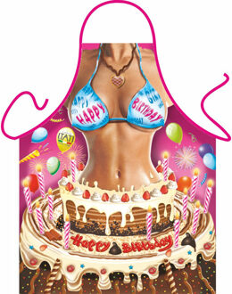 Funny BBQ schorten Happy Birthday Woman Multi