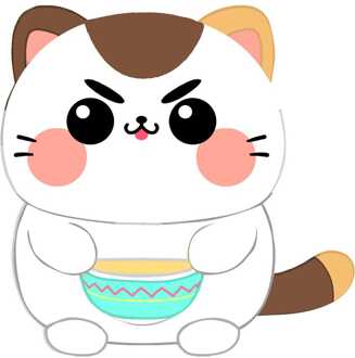 Funny Cat Plush Figure Cat with Soup 25 cm