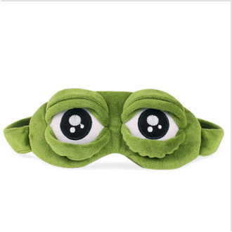 Funny Creative Pepe The Frog Sad Frog 3D Eye Mask Cover Sleeping Rest Cartoon Plush Sleeping Mask Cute Anime Gift