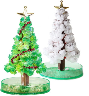 Funny Crystal Magic Growing Paper Christmas Tree Educational Toy Blossom Science for Kids Xmas New Year Party Favor Gift Decor