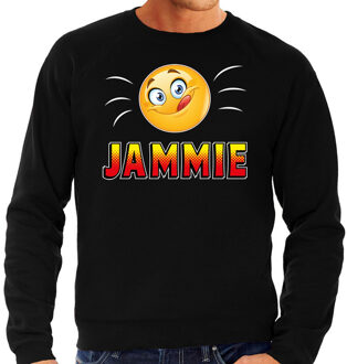 Funny emoticon sweater Jammie zwart heren S (48)