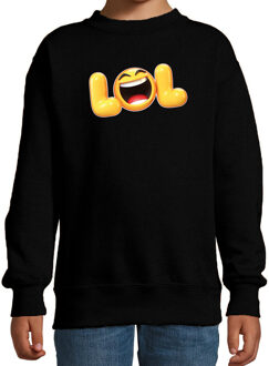 Funny emoticon sweater LOL zwart kids 12-13 jaar (152/164)