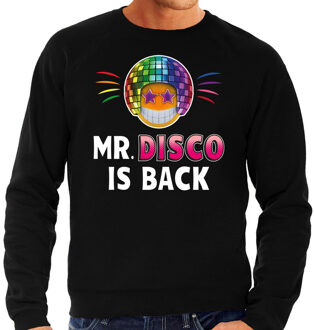 Funny emoticon sweater Mr. Disco is back zwart heren L (52)
