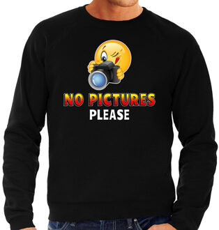 Funny emoticon sweater No pictures please zwart heren S (48)
