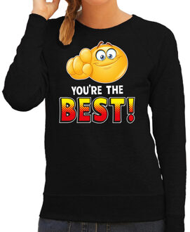 Funny emoticon sweater You are the best zwart dames L