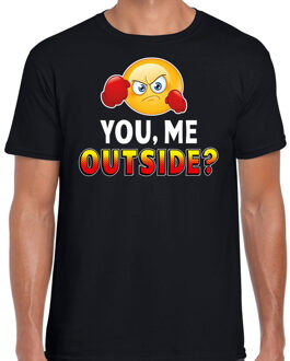 Funny emoticon t-shirt You me outside zwart voor heren M