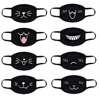Funny Face Mask for Adult Children Cartoon Dustproof Cotton Face Mouth Masks Anime Bear Kawaii Kpop Winter Warm Skull Mask