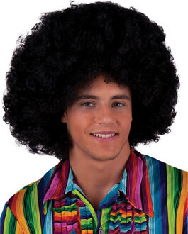 Funny Fashion Afropruik - zwart - volwassenen - afropruik - verkleedpruik - seventies