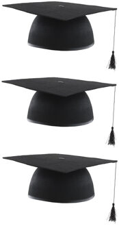 Funny Fashion Afstudeer doctoraal hoedje geslaagd - 10x stuks - zwart - volwassenen - Examen diploma uitreiking fe