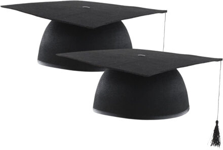 Funny Fashion Afstudeer doctoraal hoedje geslaagd - 20x - zwart - volwassenen - Examen diploma uitreiking feestart