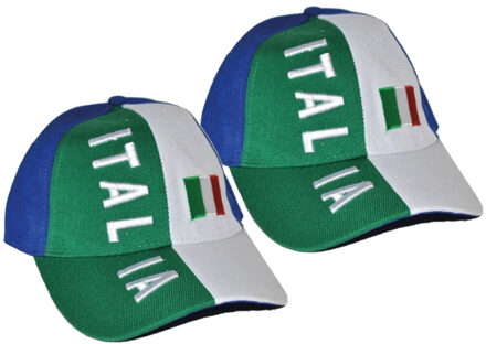 Funny Fashion baseball cap Italie - 3x stuks - voor volwassenen - landen/EK/WK - supporters