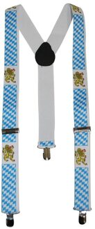 Funny Fashion Beierse Oktoberfest verkleed bretels met wapen voor volwassenen