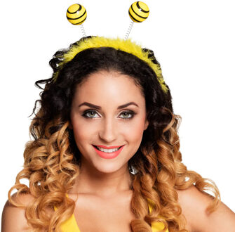 Funny Fashion Boland Bij haarband - geel/zwart - diadeem - carnaval - dieren