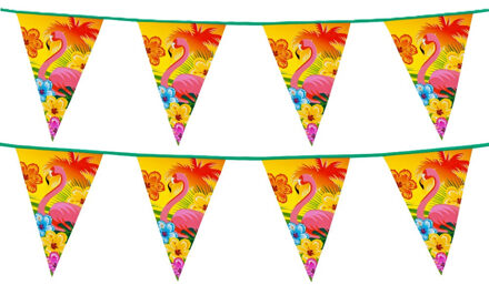 Funny Fashion Boland Vlaggenlijn Hawaii - 2x - 6 meter - kunststof - tropisch thema - vlaggetjes
