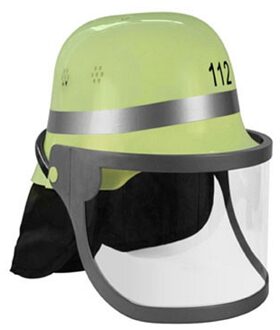 Funny Fashion brandweer verkleed helm volwassenen - groen - verkleedkleding accessoires - Duits - Verkleedhoofddeksels