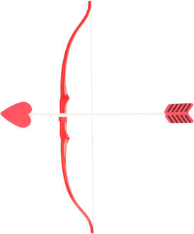 Funny Fashion Carnaval en Valentijnsdag thema Cupido boog - rood/wit - 49 cm - verkleed artikel - accessoire