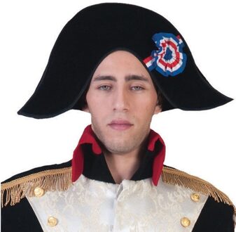 Funny Fashion Carnaval Napoleon hoed met Franse rozet - Franse hoed - Verkleedkleding - Feestartikelen