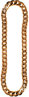 Funny Fashion Carnaval/verkleed accessoires Gangster/pimp sieraden - schakel ketting - goud - kunststof Goudkleurig