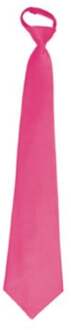 Funny Fashion Carnaval verkleed accessoires stropdas - roze - polyester - heren/dames