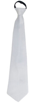 Funny Fashion Carnaval verkleed accessoires stropdas - wit - polyester - heren/dames