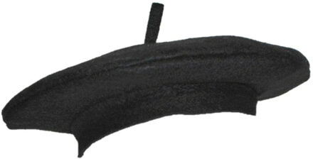 Funny Fashion carnaval verkleed baret hoed - Fransman - zwart - volwassenen