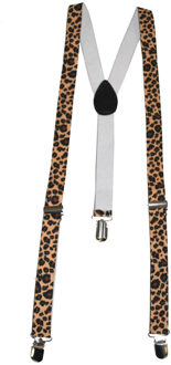 Funny Fashion Carnaval verkleed bretels - luipaard print - polyester - volwassenen Multi