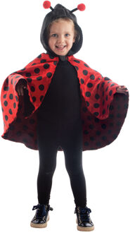Funny Fashion Carnaval verkleed Cape lieveheersbeestje voor peuters - zwart/rood - dierenpak