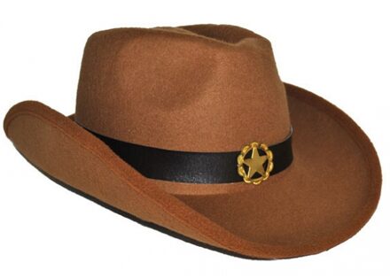 Funny Fashion Carnaval verkleed cowboy hoed voor volwassenen - bruin - vilt