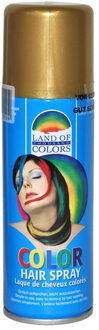 Funny Fashion Carnaval verkleed haar verf - goud - 111 ml - haarspray - Haar kleuren - carnaval Goudkleurig