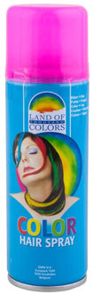 Funny Fashion Carnaval verkleed haar verf/spray fluor roze 111 ml - Verkleedhaarkleuring